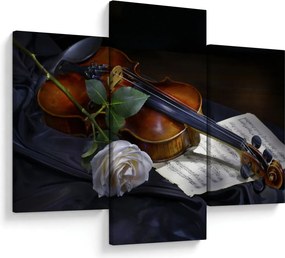 Tablou - Trandafiri și vioară (90x60 cm)