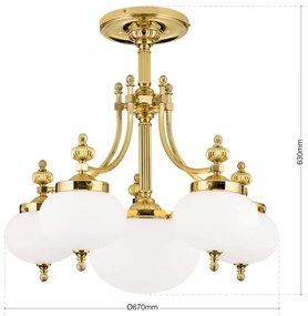 Lustra aplicata eleganta stil clasic Nostalgie 6L alama lucios/opal