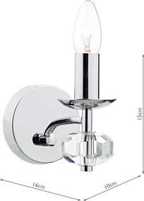 Där Lighting OLE0750 - Aplica de perete OLEANA, 1xE14/40W/230V, crom lucios