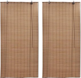 vidaXL Jaluzele din bambus tip rulou, 2 buc., maro, 120 x 220 cm