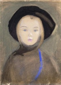 Schjerfbeck, Helene - Reproducere Girl with Blue Ribbon, 1909, (30 x 40 cm)