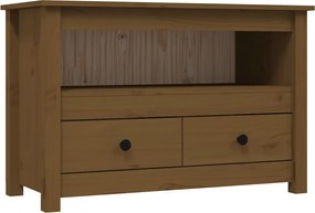 vidaXL Comodă TV, maro miere, 79x35x52 cm, lemn masiv de pin