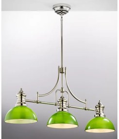 Jupiter 2072 - Lustră pe tijă PLATINO 3xE27/15W/230V verde/crom lucios