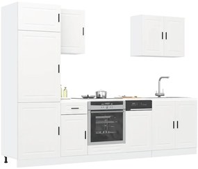 vidaXL Set dulap de bucătărie din 7 piese „Kalmar” Lemn prelucrat alb