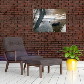 Tablou cu barca pe lac (70x50 cm)