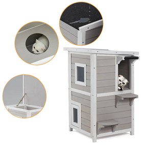 Cusca pisica cu 2 nivele