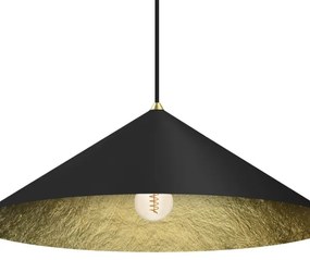 Lustră pe cablu FUJI 1xE27/60W/230V d. 70 cm negru/auriu