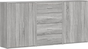 vidaXL Dulapuri, 3 buc., gri sonoma, 60x31x84 cm, lemn prelucrat