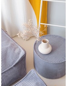 Puf de copii albastru cu tapițerie din catifea reiată – Wigiwama