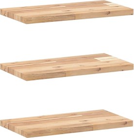 vidaXL Rafturi suspendate 3 buc. 40x20x2 cm lemn masiv acacia netratat