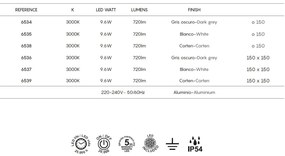 Aplica LED de perete iluminat exterior ambiental IP54 BORA corten