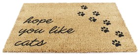 Covoraș de intrare din fibre de nucă de cocos 60x90 cm Hope You Like Cats – Artsy Doormats