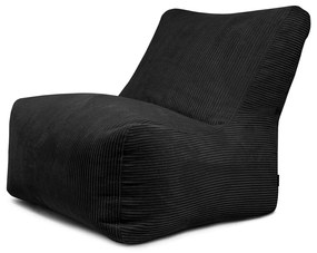 Fotoliu bean bag negru cu tapițerie din catifea reiată Seat 100 Lounge – SLOWDOWN