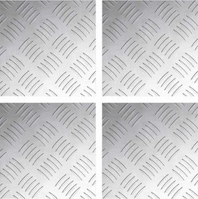 vidaXL Trepte Pătrat 4 pcs Argintiu 20 x 20 cm Aluminiu