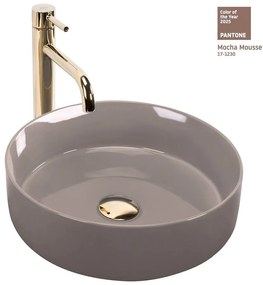 Lavoar pe blat Rea Sami rotund 36 cm bej lucios