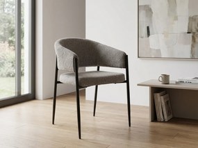 Scaun de dining AKITA cu picioare negre, gri
