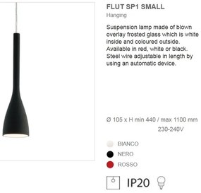 Pendul modern diametru 10,5 cm FLUT SP1 SMALL nero 035710