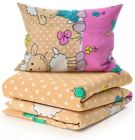 Lenjerie de pat din bumbac pentru patut OVECELE crem Dimensiune lenjerie de pat: 45 x 65 cm | 90 x 135 cm