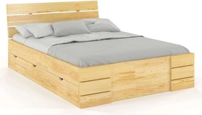 Pat lemn masiv TerraCraft cu sertar Model 1 Pin Personalizabil - 90x200, Natur
