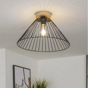 Brilagi - Lustru LED aplicat CERIA WIRE 1xE27/40W/230V Ø 45 cm negru/stejar