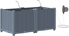 vidaXL Vază pentru Grădină 2 pcs Gri Deschis Oțel