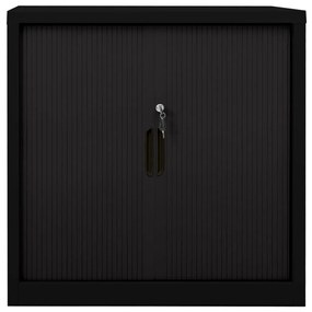 336431 vidaXL Dulap cu ușă glisantă, negru, 90x40x90 cm, oțel