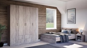 Pat dublu Miami fără cadru de pat 140x200 cm stejar York-stejar York