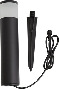 Lampa moderna de exterior tip bolard 12V neagra, cu LED inclus, IP65 - Voltaire Palo