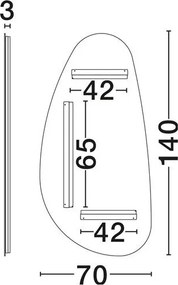Oglinda cu iluminat LED pentru baie IP44 LORIN 70x140cm
