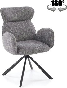 Scaun K571, gri/negru, stofa clasica/otel, 63x64x93 cm
