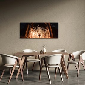 Tablou - Show de lumini deasupra șinelor (120x50 cm)