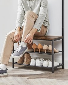 Perete de hol TAYLOR cu dulap pentru pantofi 180x64 cm, maro rustic