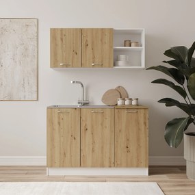 Set Bucatarie Ara, Stejar Artisan/Alb, L 120 cm