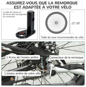 PawHut Remorcă bicicletă pentru câini, 8 reflectoare, drapel, bară tractare, oțel și poliester, 30 kg, 130x73x90 cm, roșu | Aosom Romania