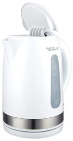 Cana electrica Tesla KT200WX, 2200W, 1,7 L, Incalzitor ascuns, Strix Control, Indicator luminos, Alb/Inox