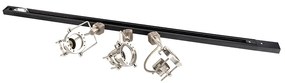 Sistem de șine cu 3 spoturi monofazate negru cu oțel - Suplux