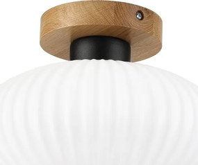 Plafonieră HARMA WOOD 1xE27/15W/230V stejar/alb, Ø 25 cm