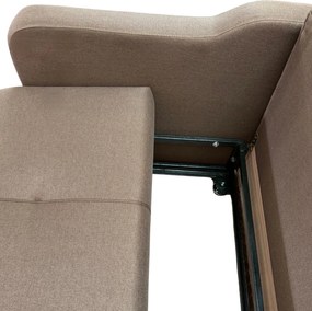 Canapea SAMY extensibila, 2 locuri, lada de depozitare, stofa maro, cadru metalic, 152x100x92 Maro, Stofa