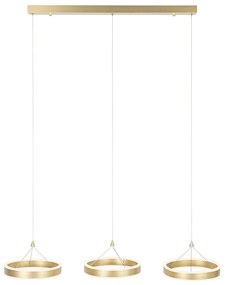 Lampă suspendată din alamă dreptunghiulară incluzând LED cu 3 trepte de reglare a luminozității cu 3 lumini - Lyani