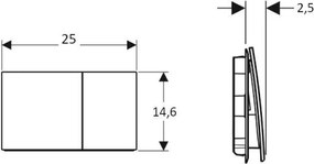 Geberit 115.622.JL.1 - Plăcuță de comandă Sigma70 25x14,6 cm gri nisipiu