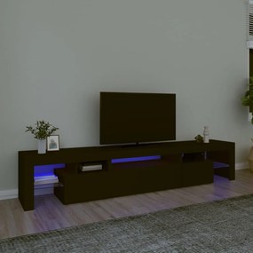 Comoda TV cu lumini LED, negru, 215x36,5x40 cm 1, Negru, 215 x 36.5 x 40 cm
