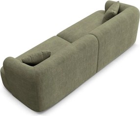 Canapea verde cu tapițerie din catifea reiată 255 cm Campi – Cosmopolitan Design