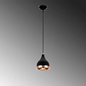 Pendul pe cablu YILDO 1xE27/40W/230V, negru/cupru