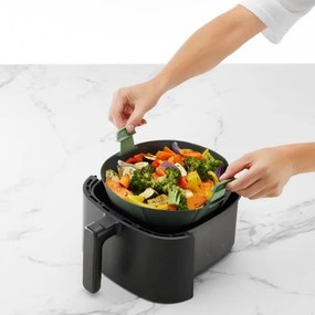 Cos pentru friteuza cu aer cald Lekue 1009495, 25x25 cm, -20°C / +220°C, Silicon, Fara BPA, Gri