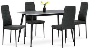 Set de masă Marble cu blat ceramic și 4 scaune,negru