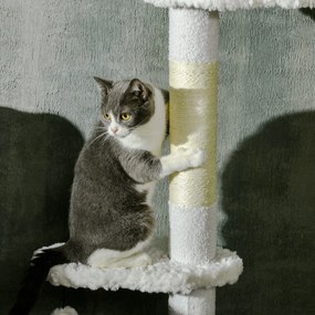 PawHut Zgârietoare Reglabilă cu Sfoară Albă | Aosom Romania