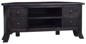 337869 vidaXL Comodă TV, negru cafeniu deschis, 100x40x45cm, lemn masiv mahon