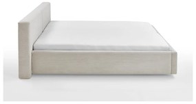 Pat matrimonial bej tapițat cu spațiu de depozitare cu somieră 180x200 cm Cube – Meise Möbel