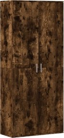 vidaXL Dulap înalt, stejar fumuriu, 80x35x180 cm, lemn prelucrat