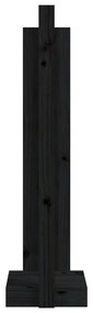 Suport pentru busteni, negru, 33,5x30x110 cm, lemn masiv pin Negru